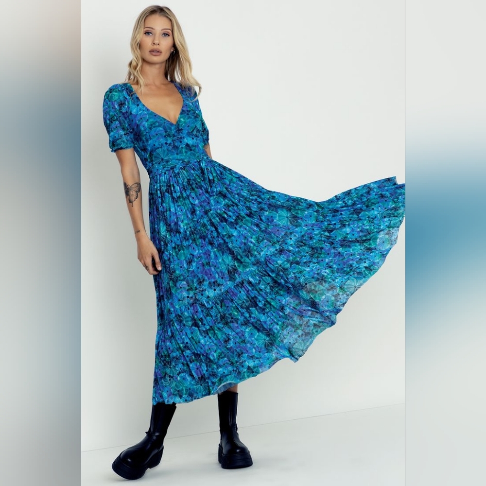 Blackmilk Sea Urchin Wrap Midi Dress